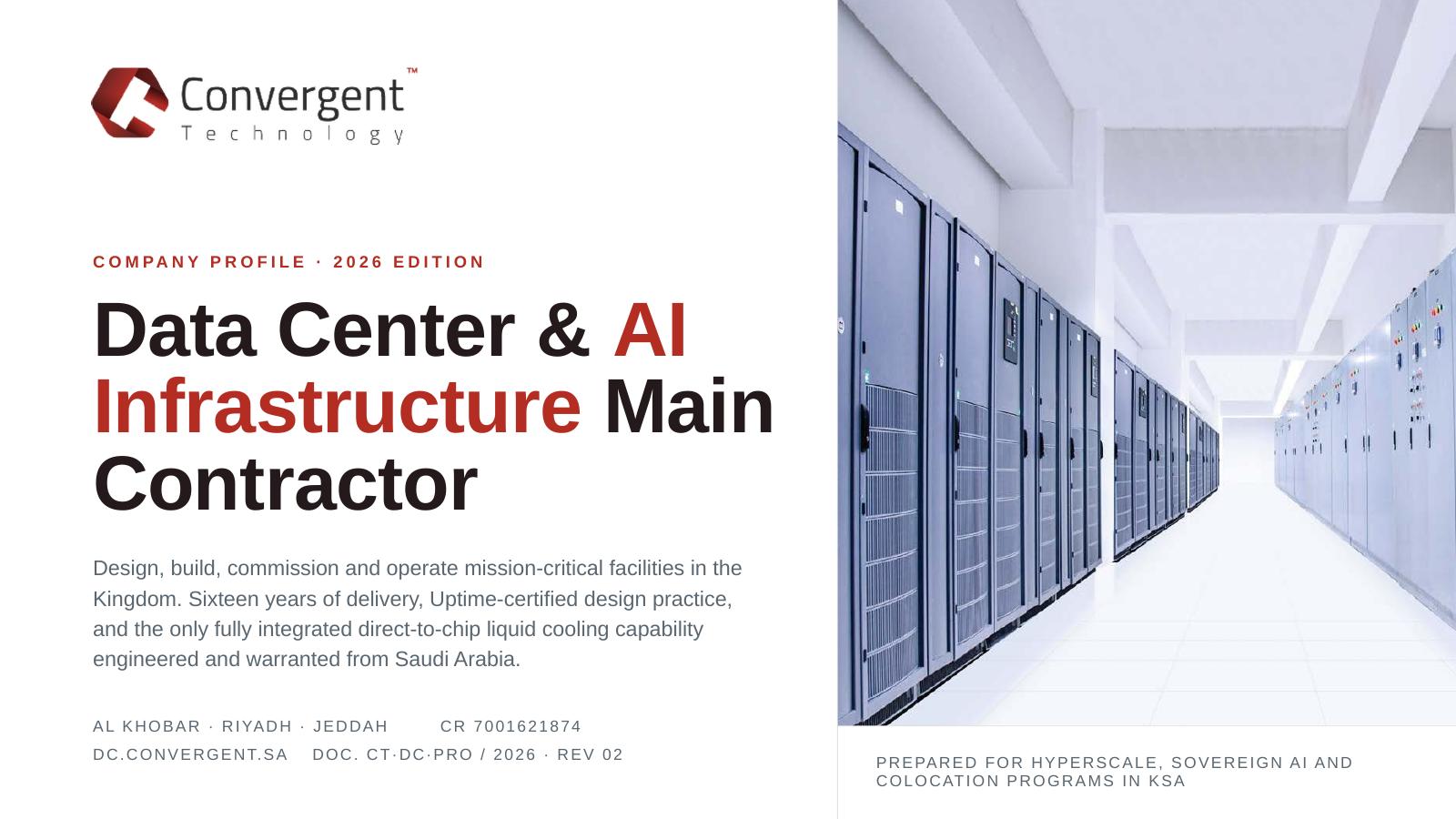 Opening slide of the CT IT Infrastructure company profile